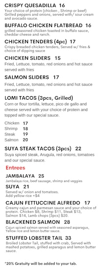 a menu for a restaurant with a black and white background